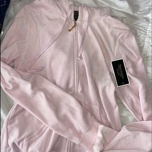 Pink terry cloth Juicy Couture black label zip up